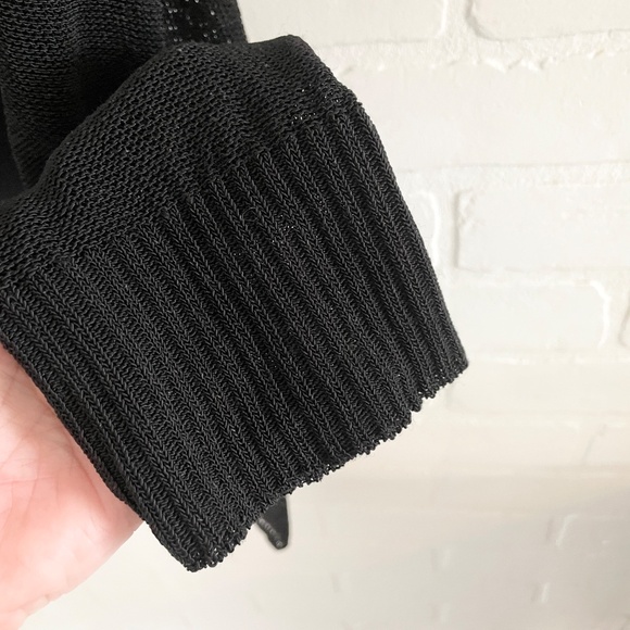 Eileen Fisher Open knit cardigan Linen blend beachy lightweight Black Sz 2X - Picture 5 of 13